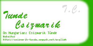 tunde csizmarik business card